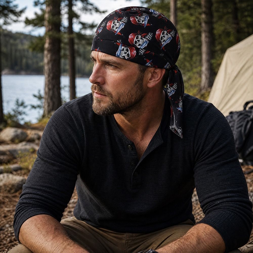 Skull Cap Helmet Liner - Szybkoschnąca czapka piracka z regulacją, siateczkowa