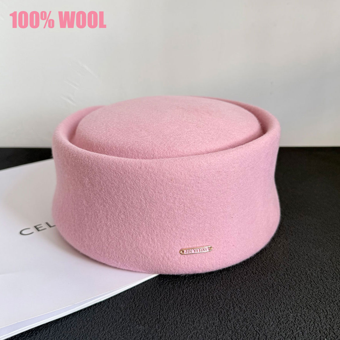 Jesień Zima Nowość 100% Różowa – Beret French Wool recenzja i cena